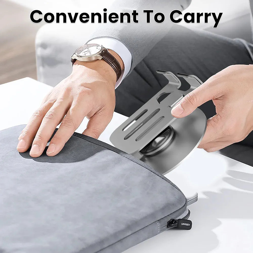 Aluminium Stand Portable Desktop Phone Stand 360° Rotatable and Foldable Cell Phone Holder Metal Base for Table & Bed Compatible with All Smartphones & Tablets